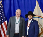 Navajo President Buu Nygren welcomes Gov. Tim Walz to Navajoland with 10 days left of campaigning until election